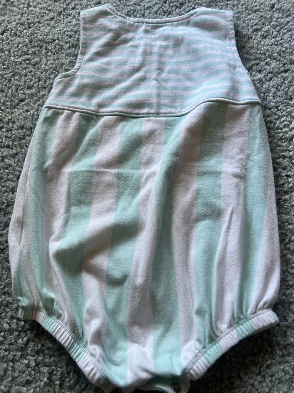 Cat & Jack Striped Knit Romper One-Piece Sleeveless Snap Pockets 12M